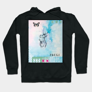 Picture of an original painting, Deer blue Hoodie